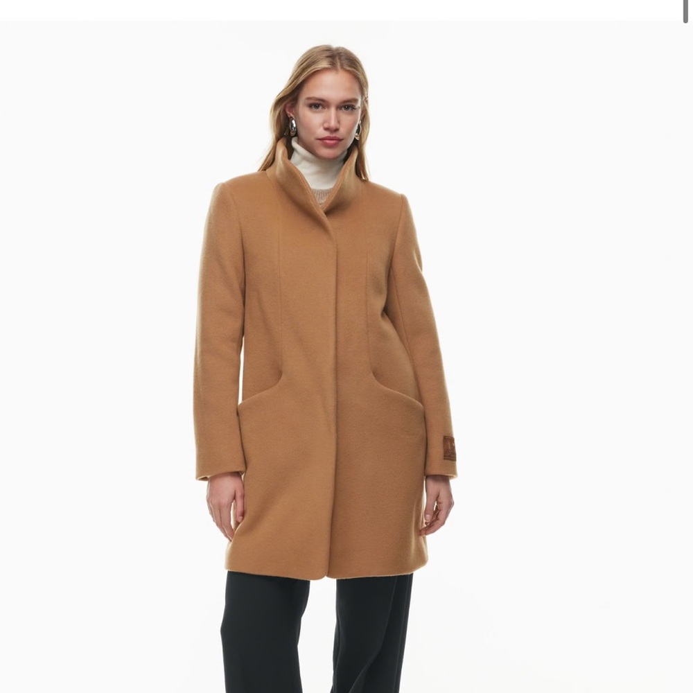 Aritzia Wilfred Cocoon Coat - Wool Cashmere, color Classic Camel in Size Large